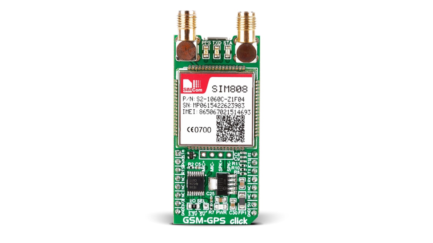 Strumento di sviluppo comunicazione e wireless MikroElektronika GSM-GPS Click, GLONASS (GNSS), GPS, Comunicazione