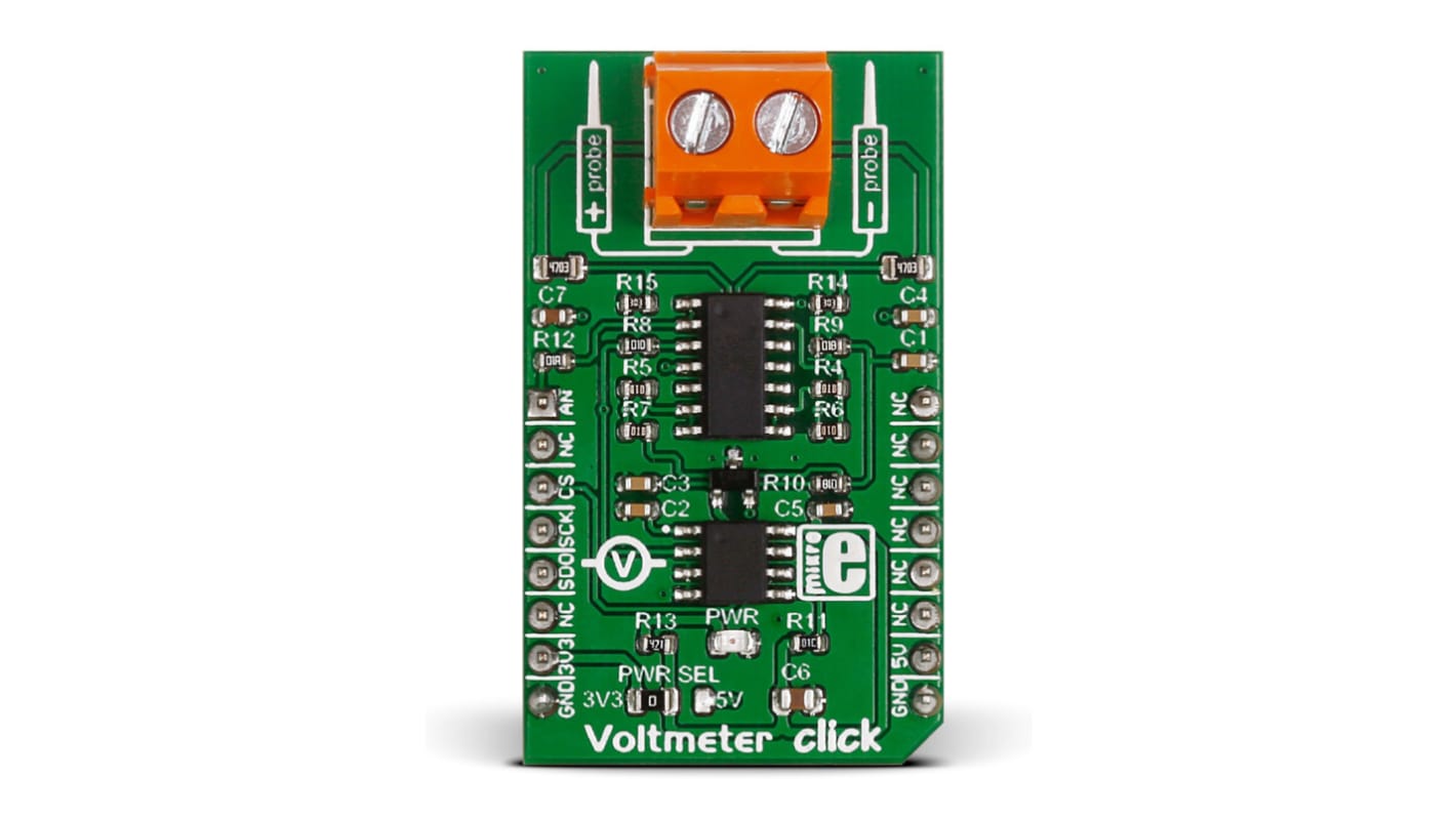 Shield Misurazione della tensione per MikroBUS Voltmeter click MCP3201