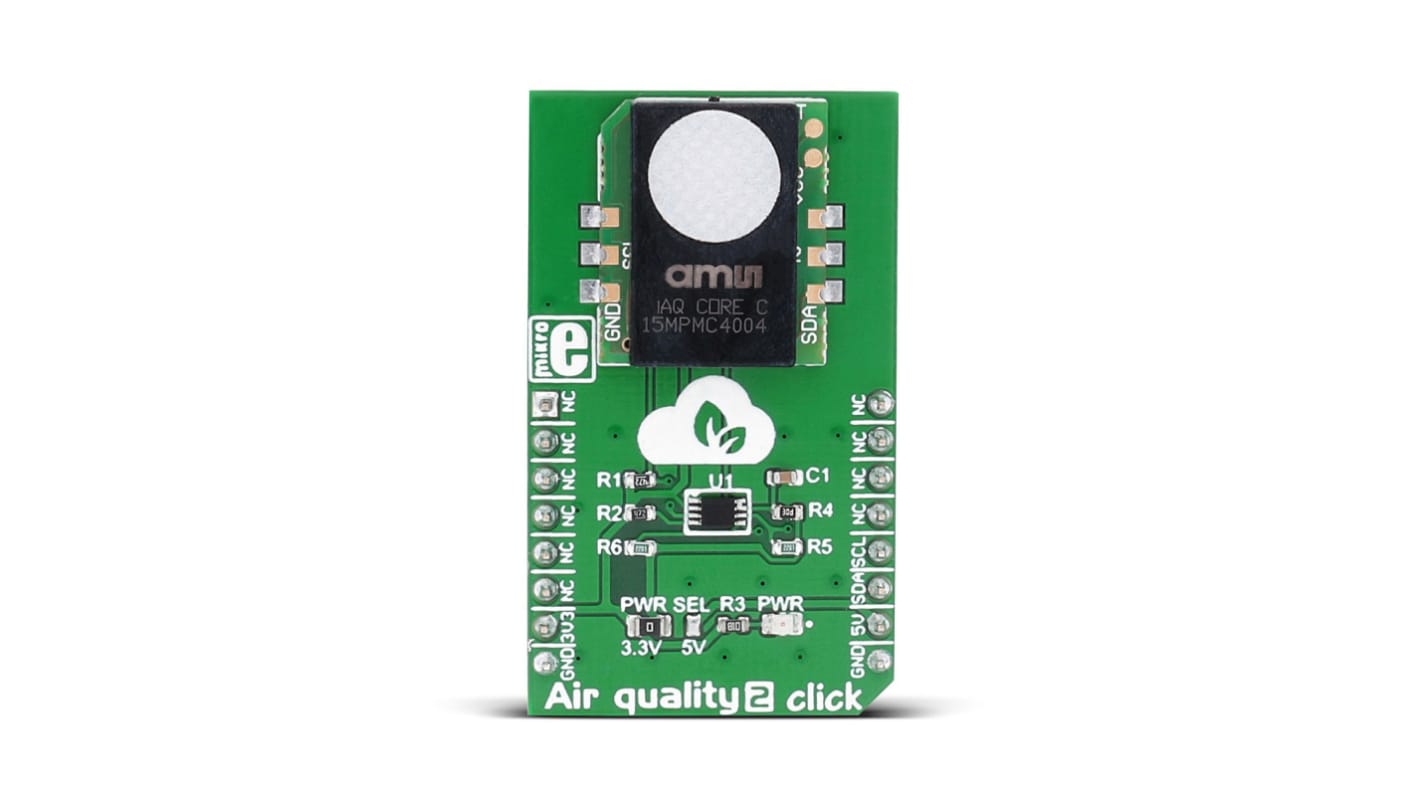 Scheda click mikroBus Air Quality 2 Click MikroElektronika, con Sensore di gas