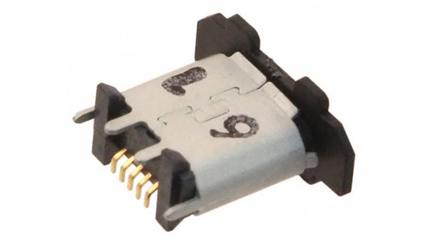 Conector USB Hirose ZX80-B-5P(30), Hembra, Recta, Montaje Superficial, Versión 2.0, 30,0 V., 1.0A, ZX