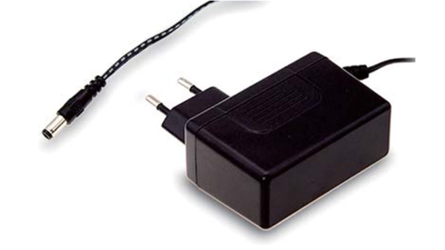 MEAN WELL 18W Plug-In AC/DC Adapter 9V dc Output, 2A Output