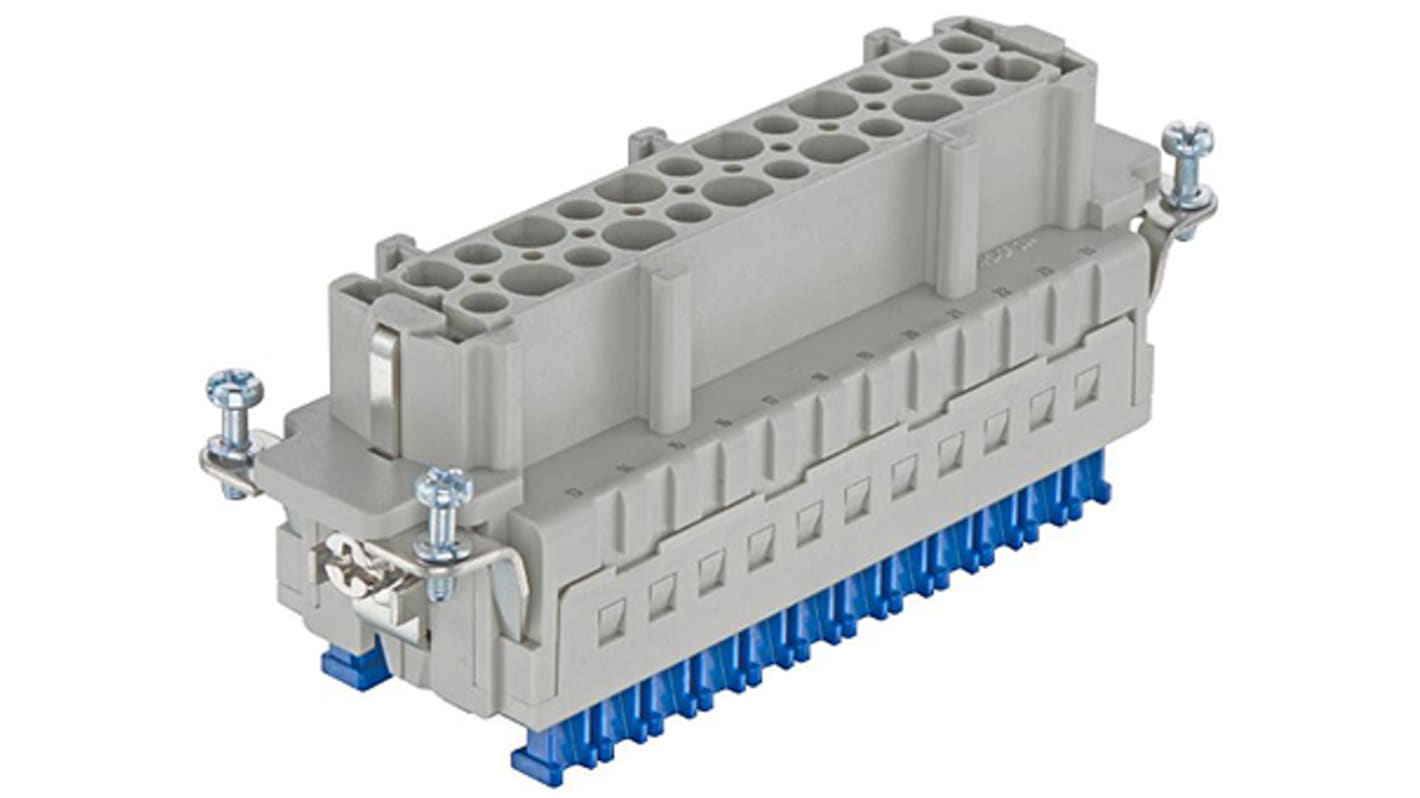 Inserto de conector de potencia Harting Han ES Press Hembra de 48 vías, 500 V, 16A, con rosca M3 x 10, Montaje en Panel