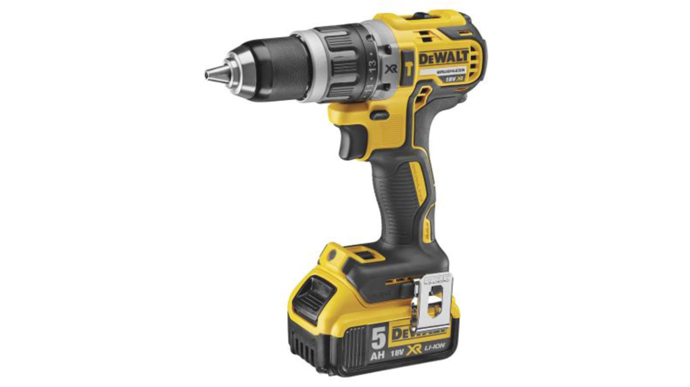 Taladro combinado DeWALT a batería Li-Ion de 18V 5Ah 460W, DCD796P2 con 2 baterías, Euroconector