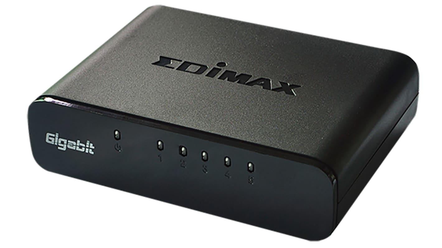 Edimax ES-5500G, Unmanaged 5 Port Ethernet Switch Type G - British 3-Pin