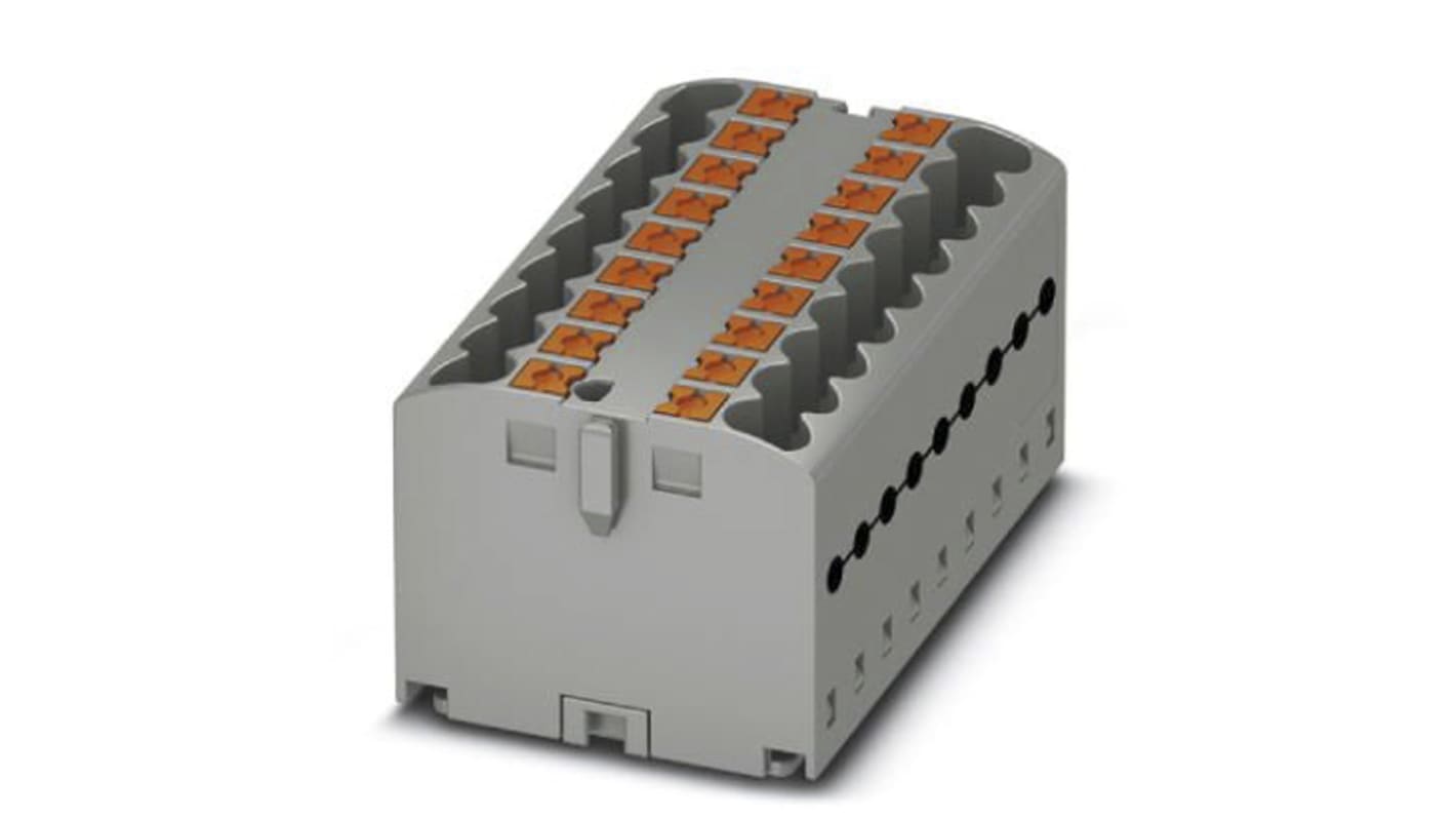 Bloc de distribution Phoenix Contact 12 voies, raccordement Enfichable, section de fils 26 → 12 AWG, 24A, 500 V