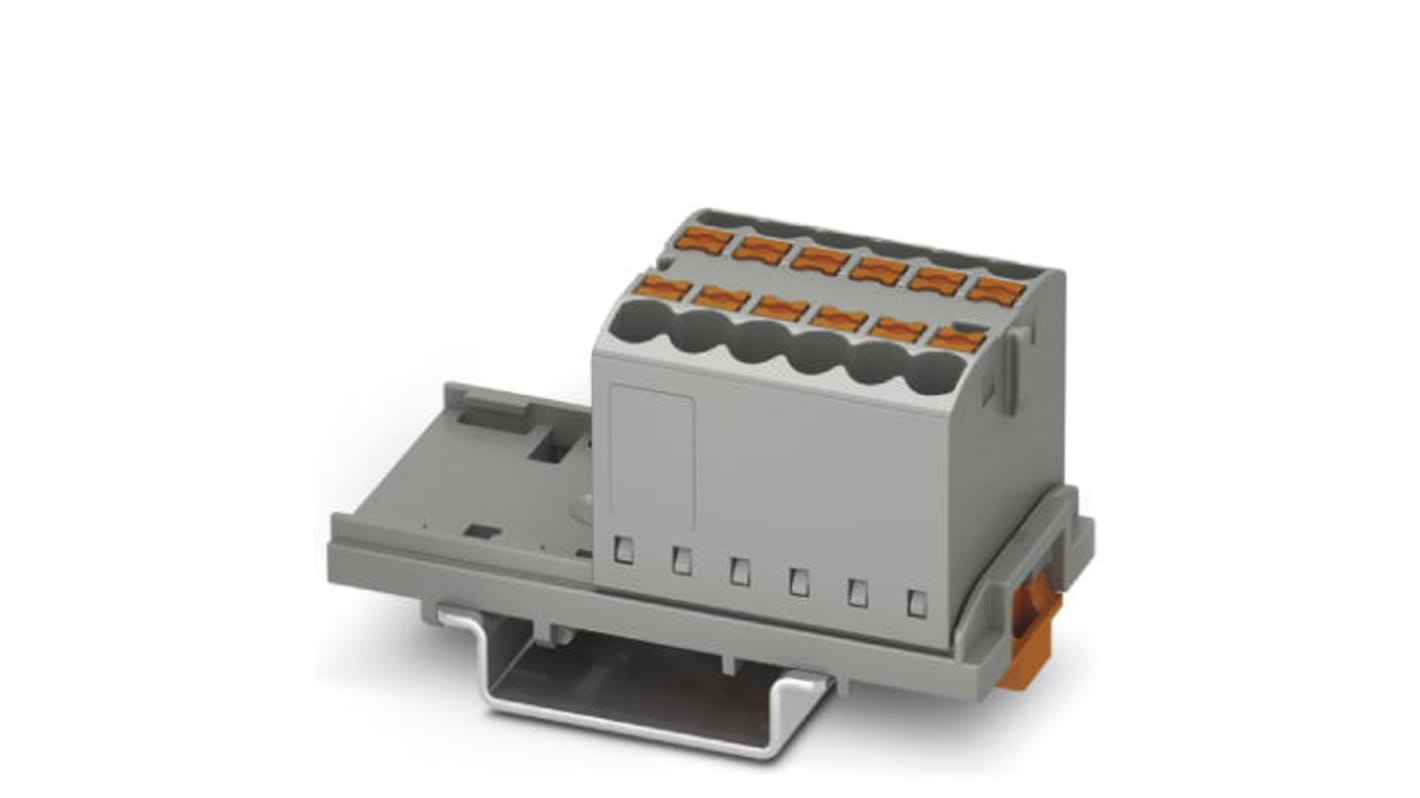 Phoenix Contact Distribution Block, 12 Way, 0.14 → 4mm², 24A, 500 V, Grey