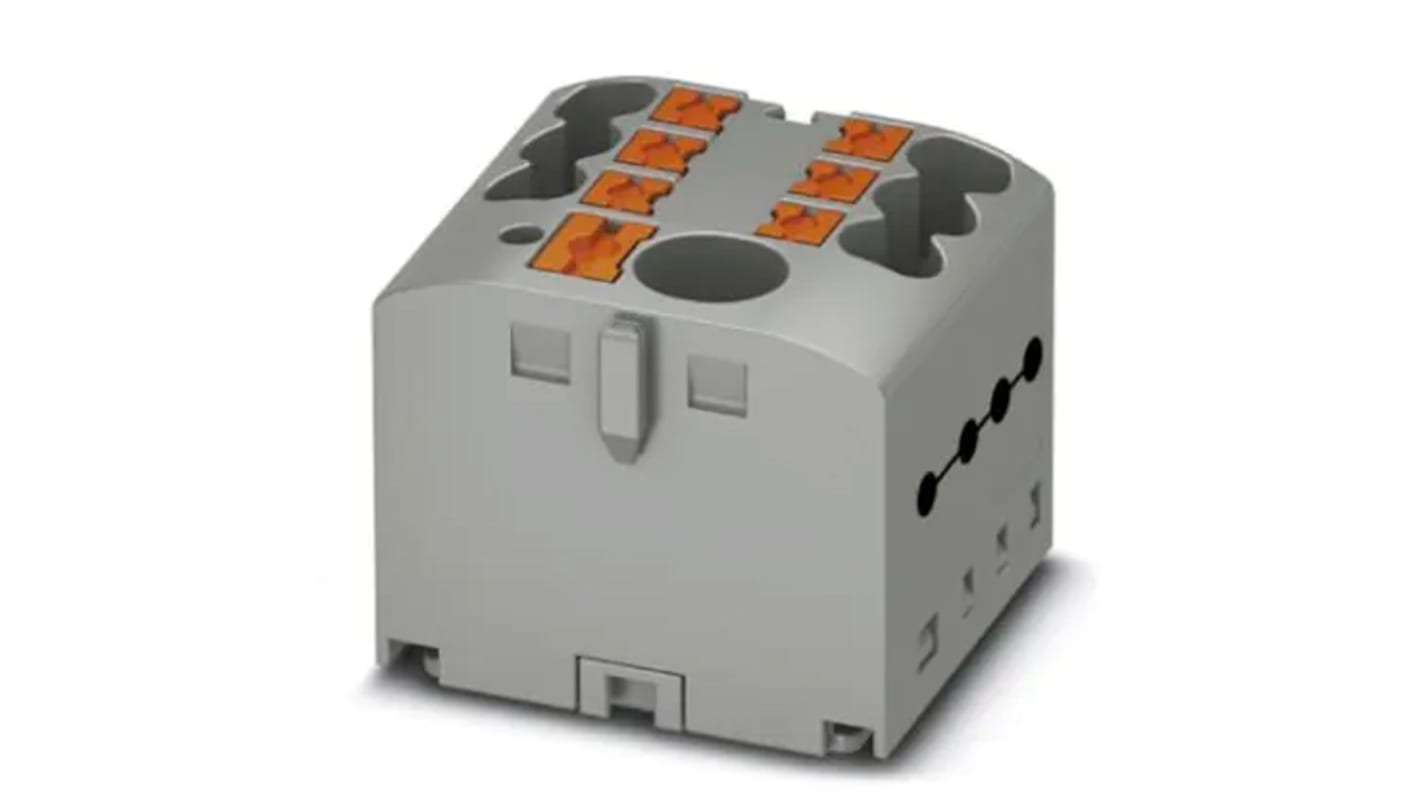 Phoenix Contact Distribution Block, 7 Way, 0.14 → 4mm², 24 A, 41 A, 500 V, Grey