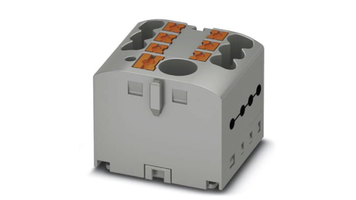 Phoenix Contact Distribution Block, 7 Way, 0.14 → 4mm², 24 A, 41 A, 500 V, Grey