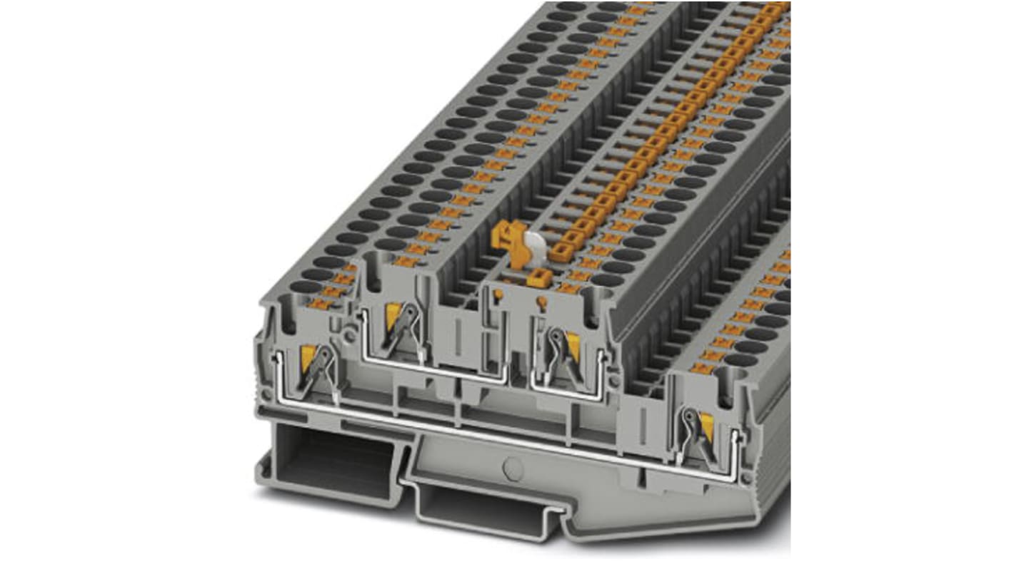 Bloc de jonction rail DIN Phoenix Contact, 0.2 → 4mm², Enfichable