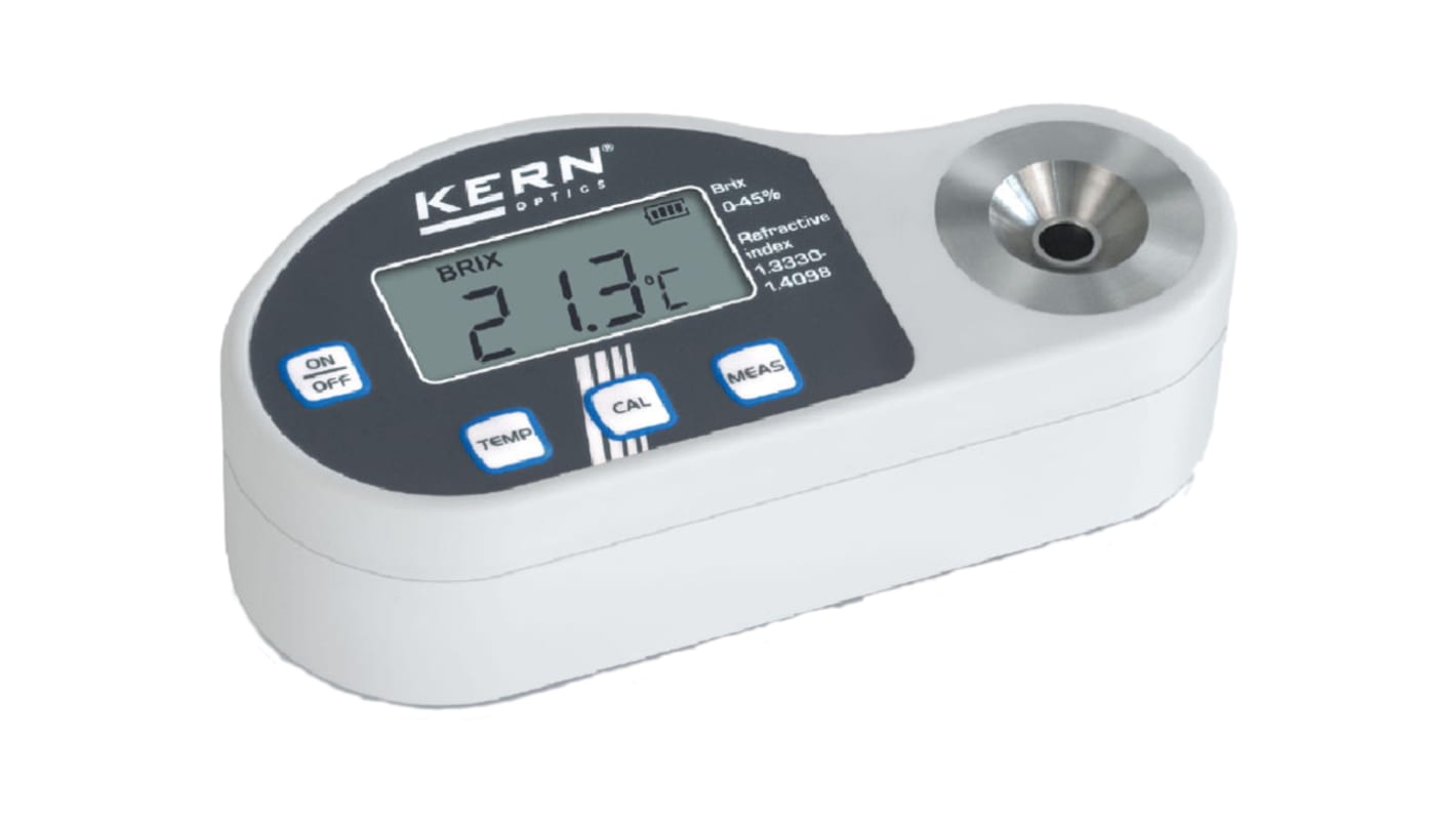 Kern ORD 2WM Refraktometer Digital/Optisch, bis 22 %, 25 °kMW, 35 %, 150 °Oe ±0,1 °kMW, ±0,1 %, ±0,2 %, ±1 °Oe