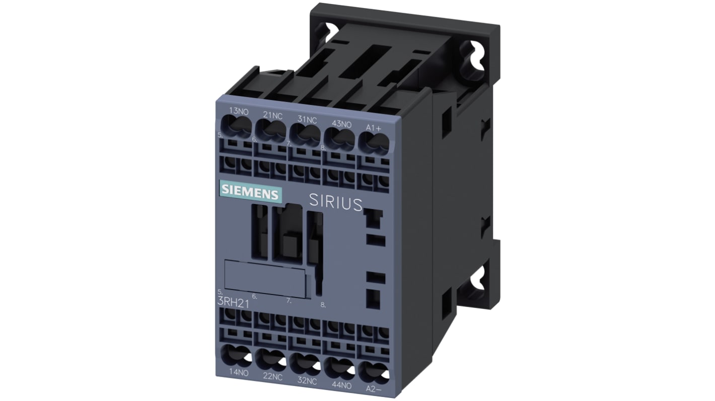 Siemens SIRIUS Innovation 3RH2 Leistungsschütz, 600 VDC, 690 VAC / 10 A 2 Schließer + 2 Öffner 2-Hilfskontakte