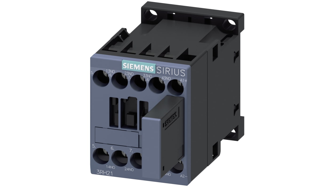 Siemens SIRIUS Innovation 3RH2 Contactor, 10 A, 4NO, 600 V dc, 690 V ac