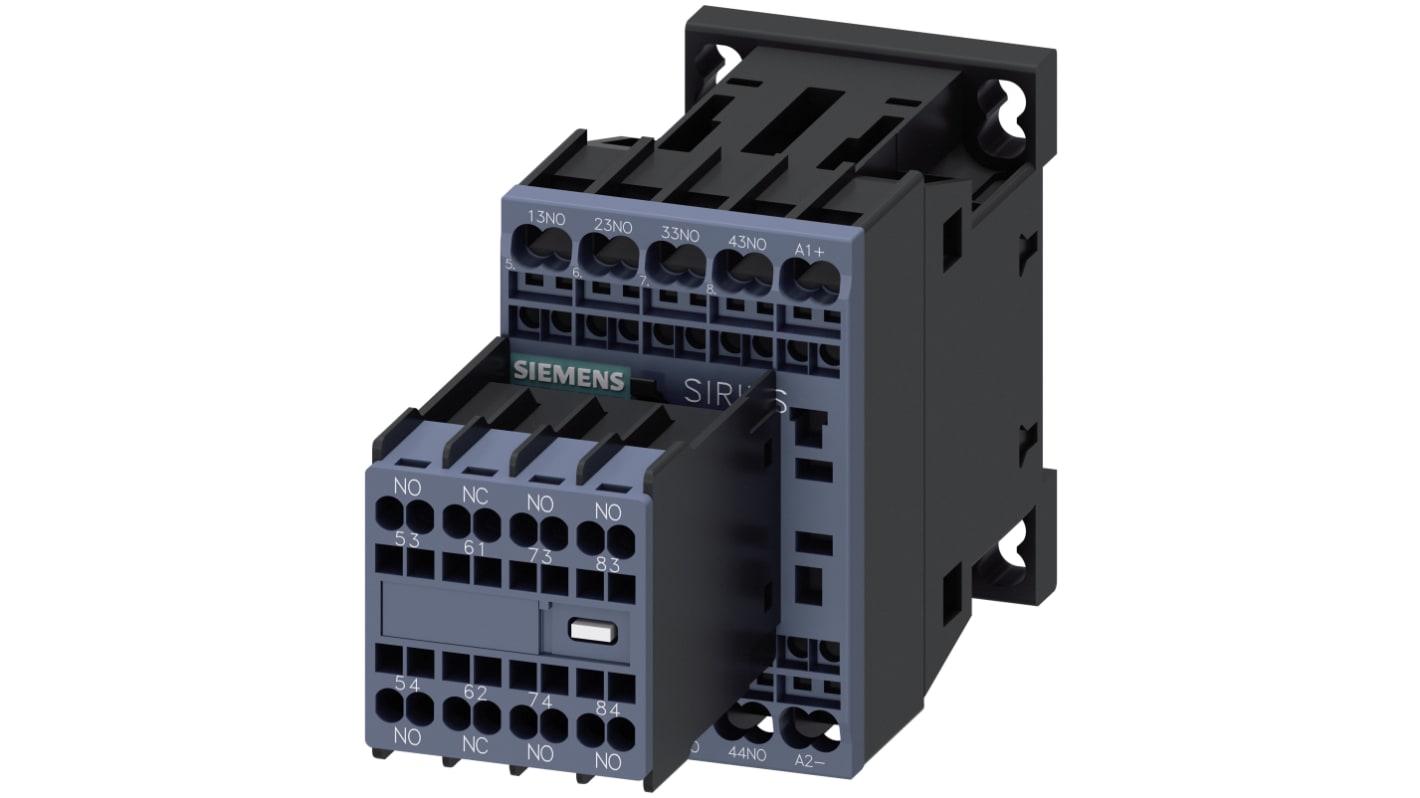 Siemens 3RH2 Series Contactor, 10 A, 7NO + 1NC, 600 V dc, 690 V ac