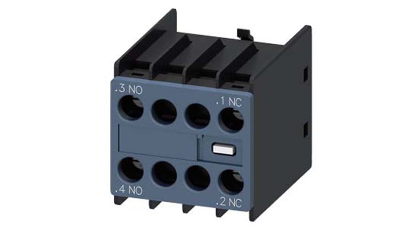 Blocco interruttore ausiliario Siemens, 4 contatti, 1NC + 3NO, montaggio a innesto, serie 3RH29