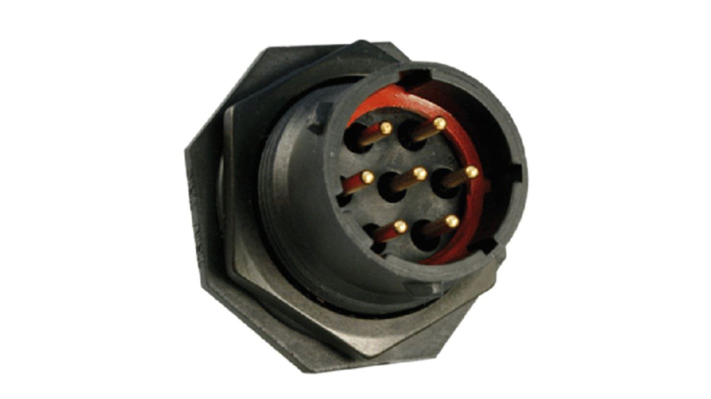 Souriau Circular Connector, 7 Contacts, Cable Mount, Socket, Male, IP68, IP69K, UTS Series