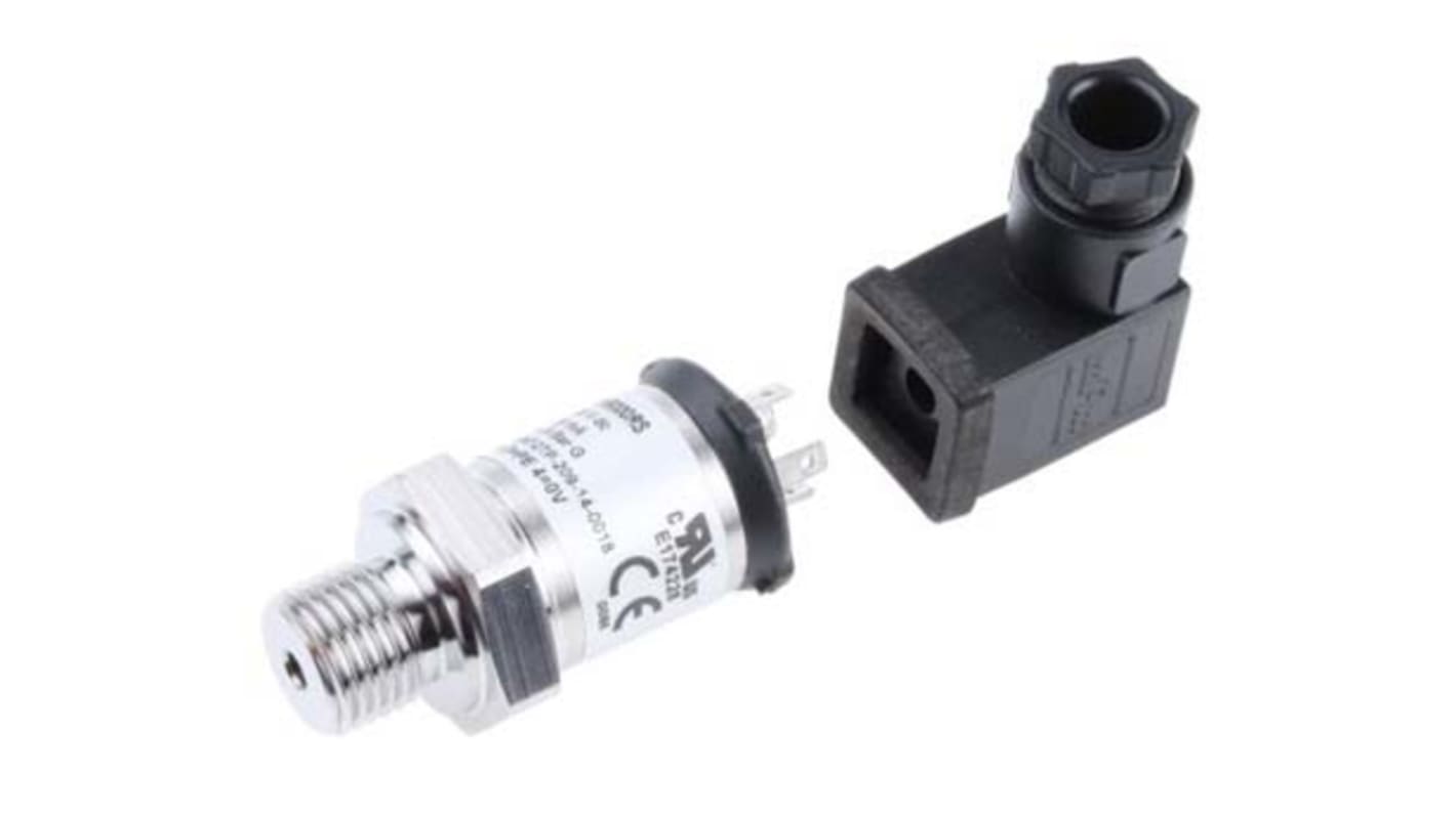 Sensor de presión manométrica Gems Sensors, 0bar → 25bar, G1/4, 8 → 30 V dc, salida analógica, para Aire,