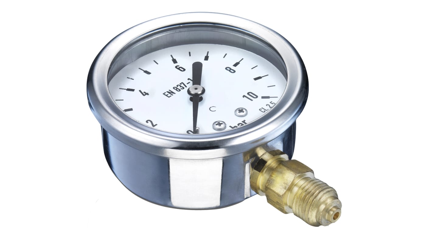 Bourdon G 1/4 Analogue Pressure Gauge 6bar Bottom Entry, MIT3-D20.B20, 0bar min.