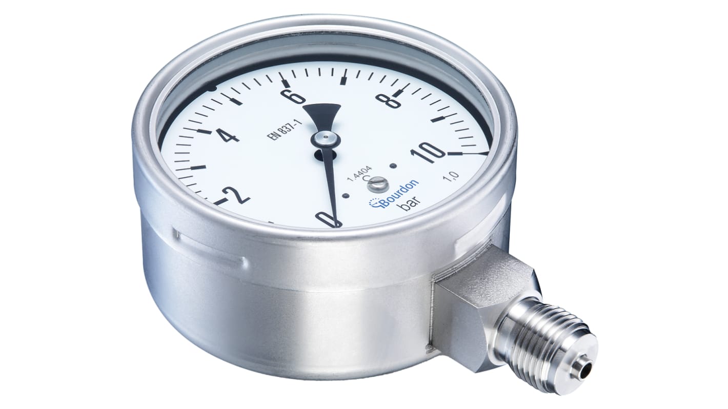 Bourdon Analogue Pressure Gauge 4bar Bottom Entry, MEX5D30B19, UKAS, 0bar min.