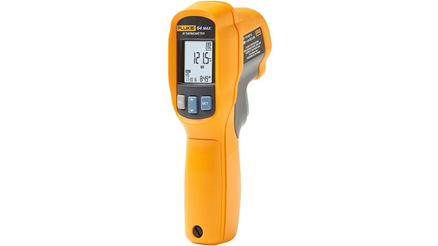 Fluke, číslo modelu: 64 MAX., Max Teplota +600°C, přesnost: ±1 °C, Celsius, Fahrenheit, s ISO kalibrací