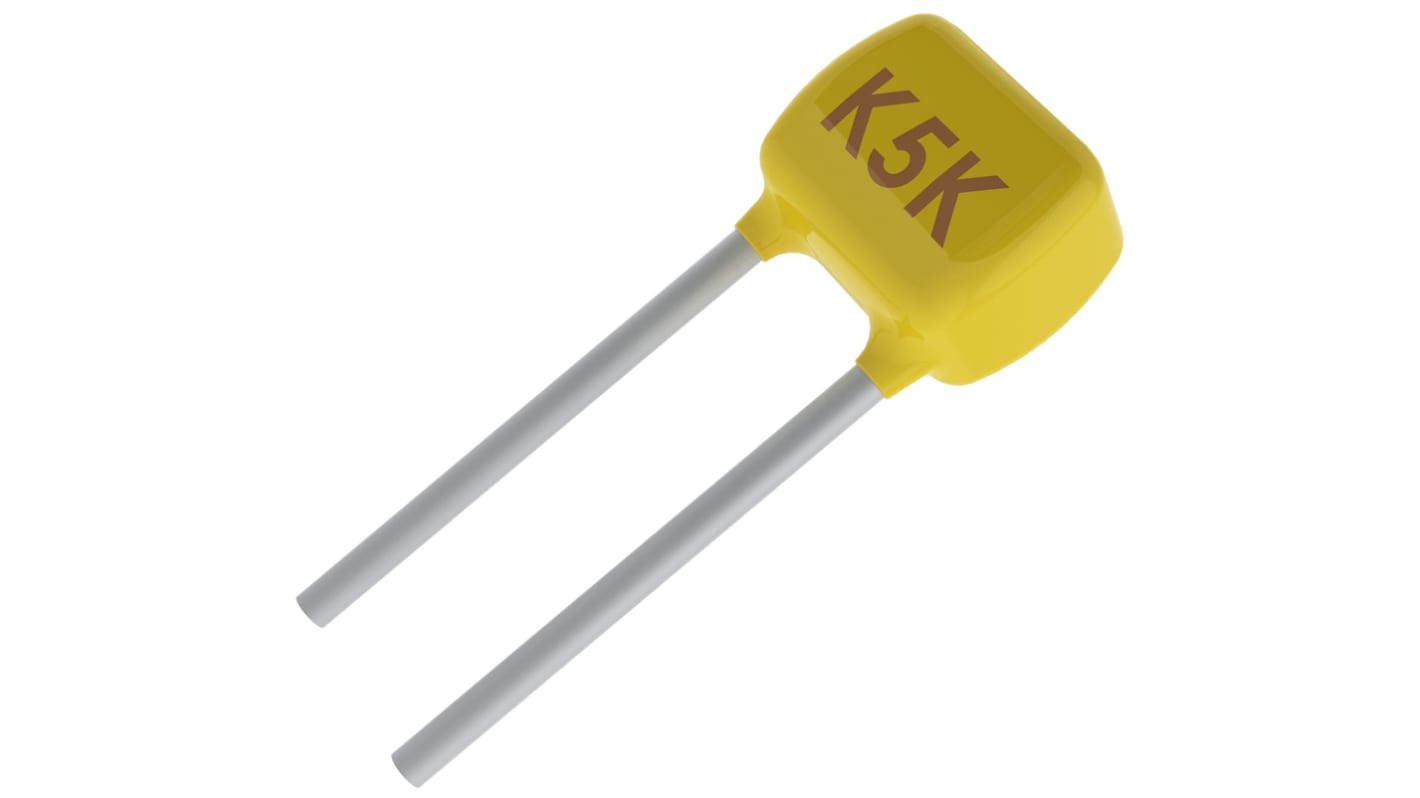 KEMET 1μF Multilayer Ceramic Capacitor MLCC, 50V dc V, ±10% , Through Hole