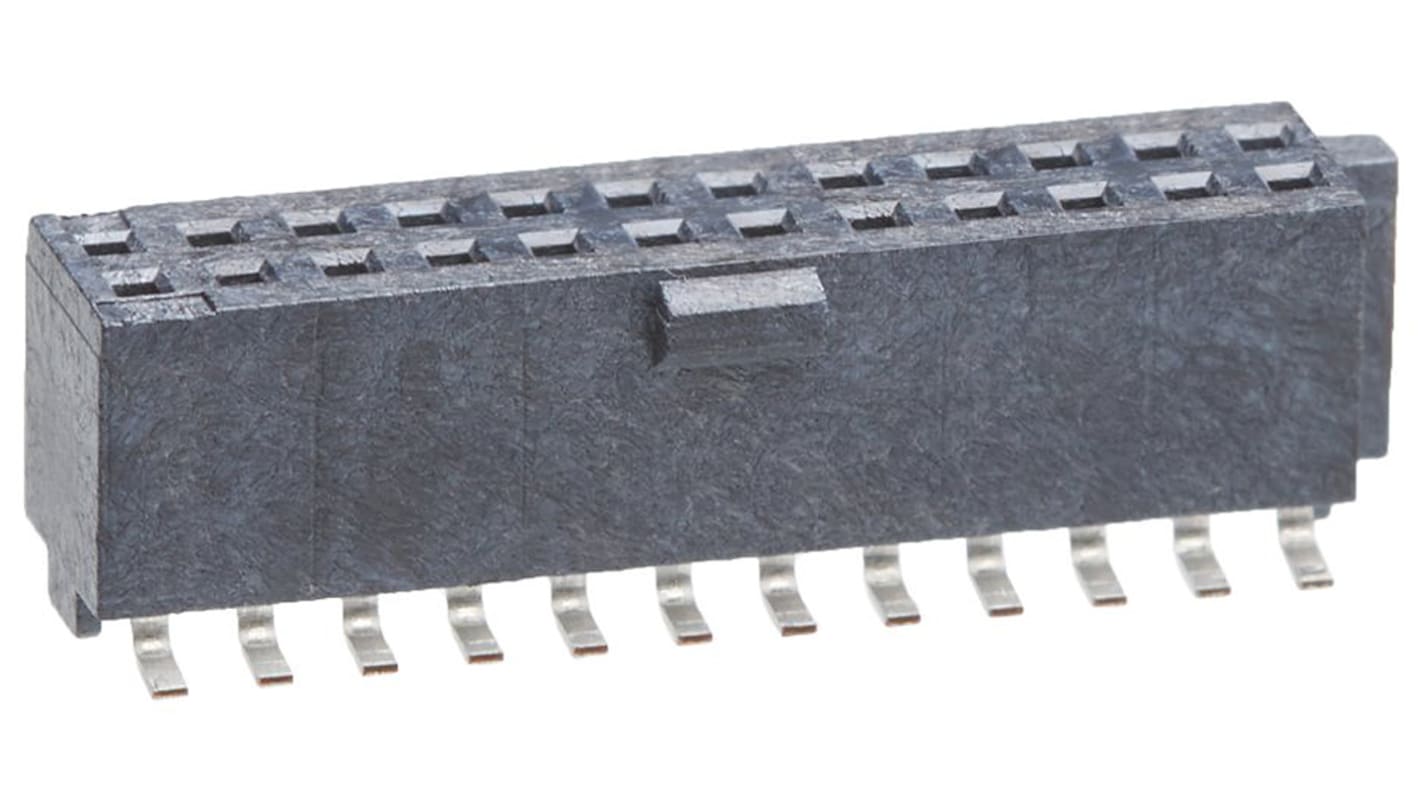 Presa PCB Molex, 24 vie, 2 file, passo 1.27mm, Montaggio superficiale