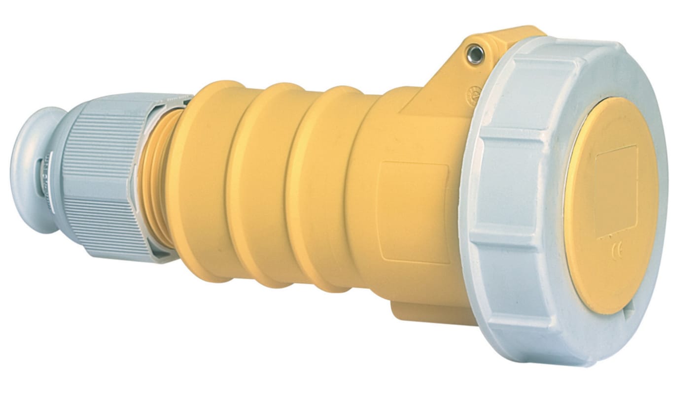 Bals IP67 Yellow Cable Mount 2P + E Industrial Power Socket, Rated At 16A, 110 V