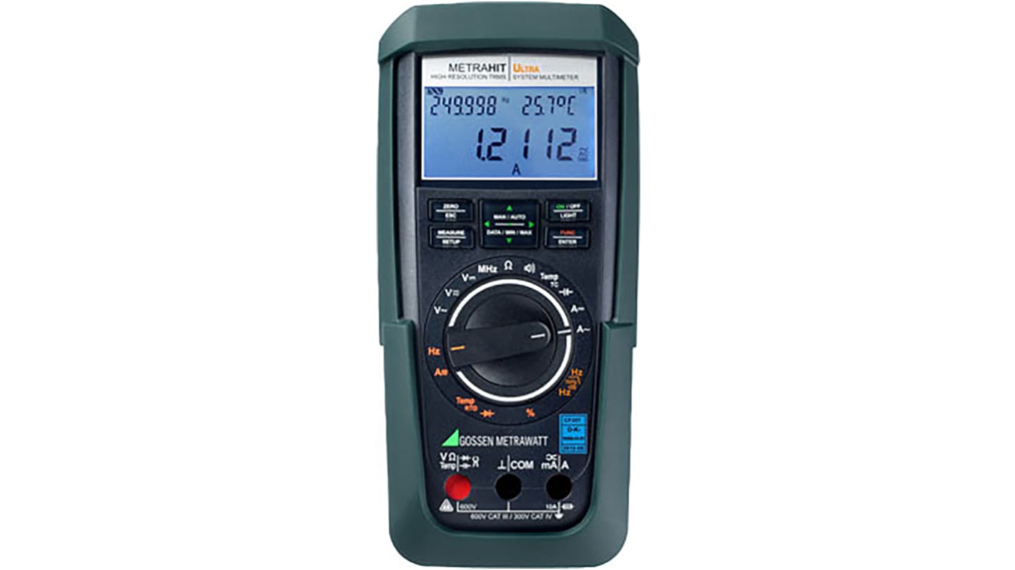 Gossen METRAHIT PM PRIME BT HandDigital Multimeter, CAT III, CAT IV 600V ac / 10A ac, 30MΩ