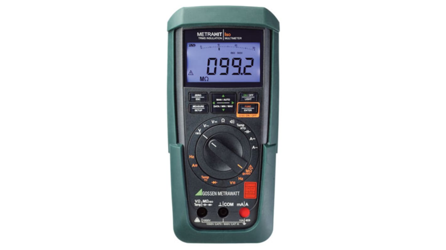 Gossen METRAHit ISO HandLCD Digital-Multimeter, CAT II, CAT III 1000V ac / 10A ac, 30MΩ, DKD/DAkkS-kalibriert