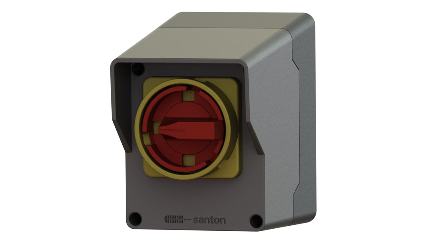 SANTON 4P Pole Wall Mount Isolator Switch - 25A Maximum Current, 15kW Power Rating