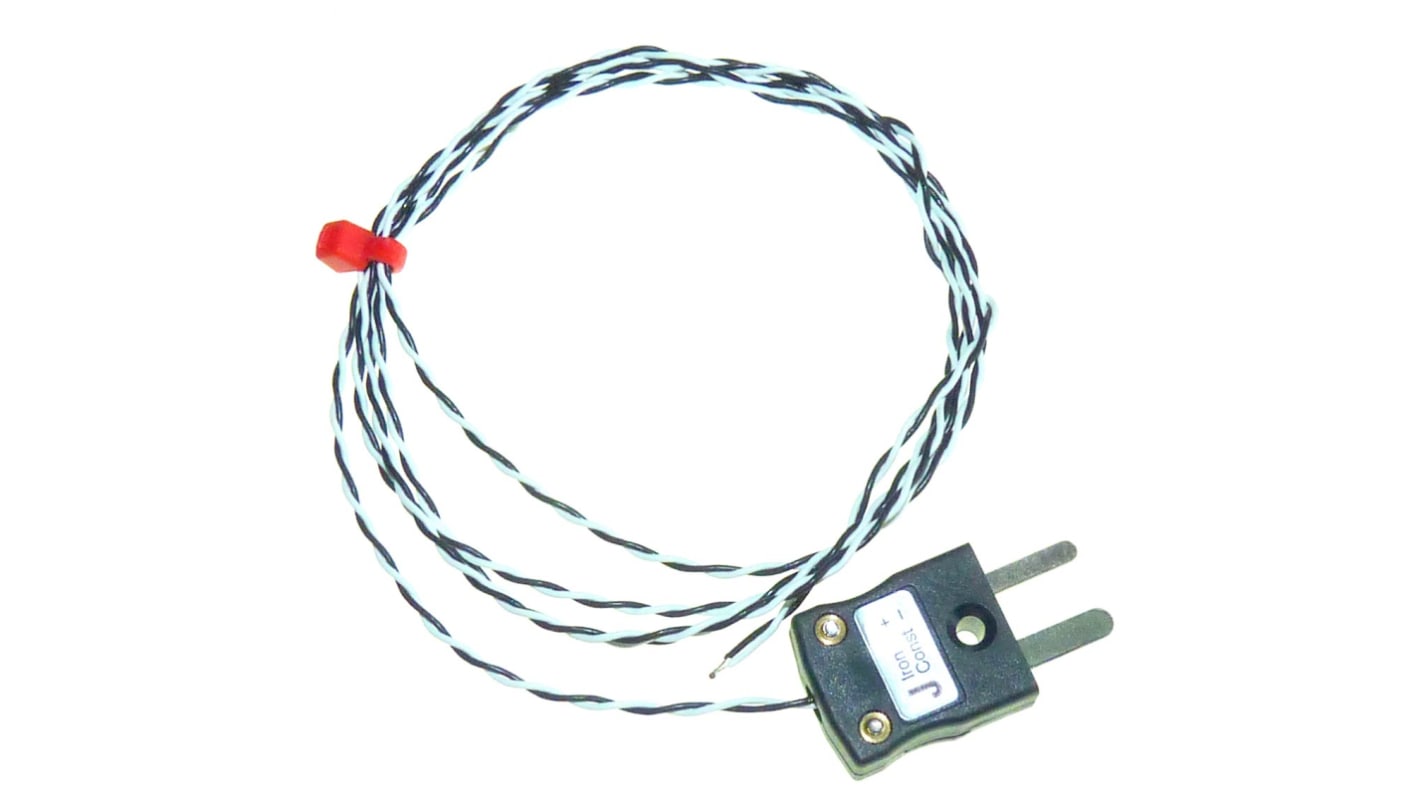 Thermocouple à jonction exposée RS PRO type J Ø 1/0.3mm, L 5m, +250°C max à Fiche mâle miniature