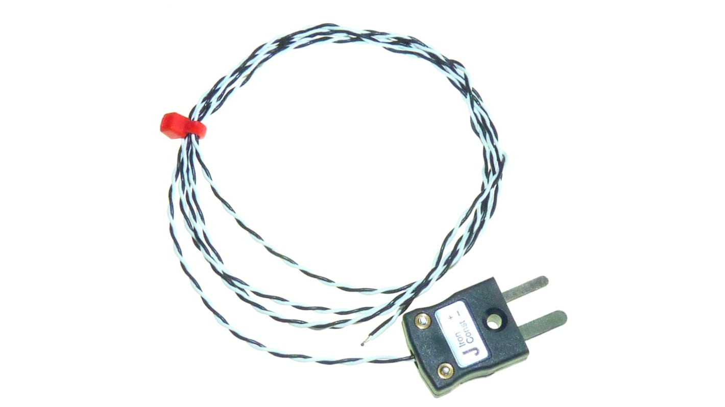 RS PRO Type J Exposed Junction Thermocouple 2m Length, 1/0.5mm Diameter → +250°C