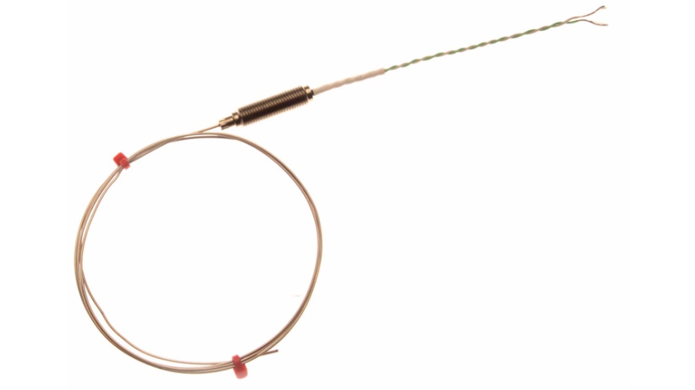 Termopar tipo K RS PRO, Ø sonda 2mm x 250mm, temp. máx +1100°C, cable de 100mm, conexión Extremo de cable pelado