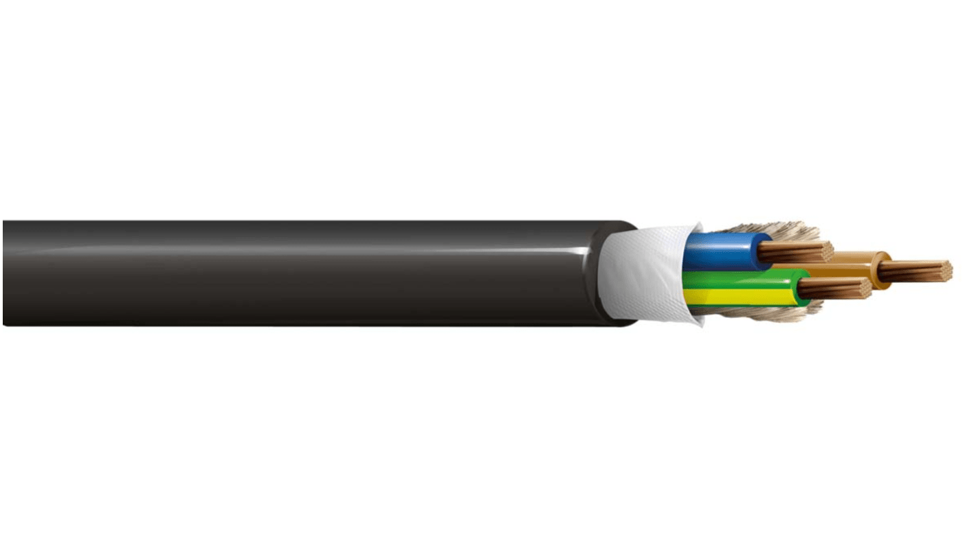 Cable de alimentación Potencia Belden 19352 de 3 núcleos, 0,823 mm2, Ø ext. 8.33mm, long. 76m, 300 V / 10 A, funda de