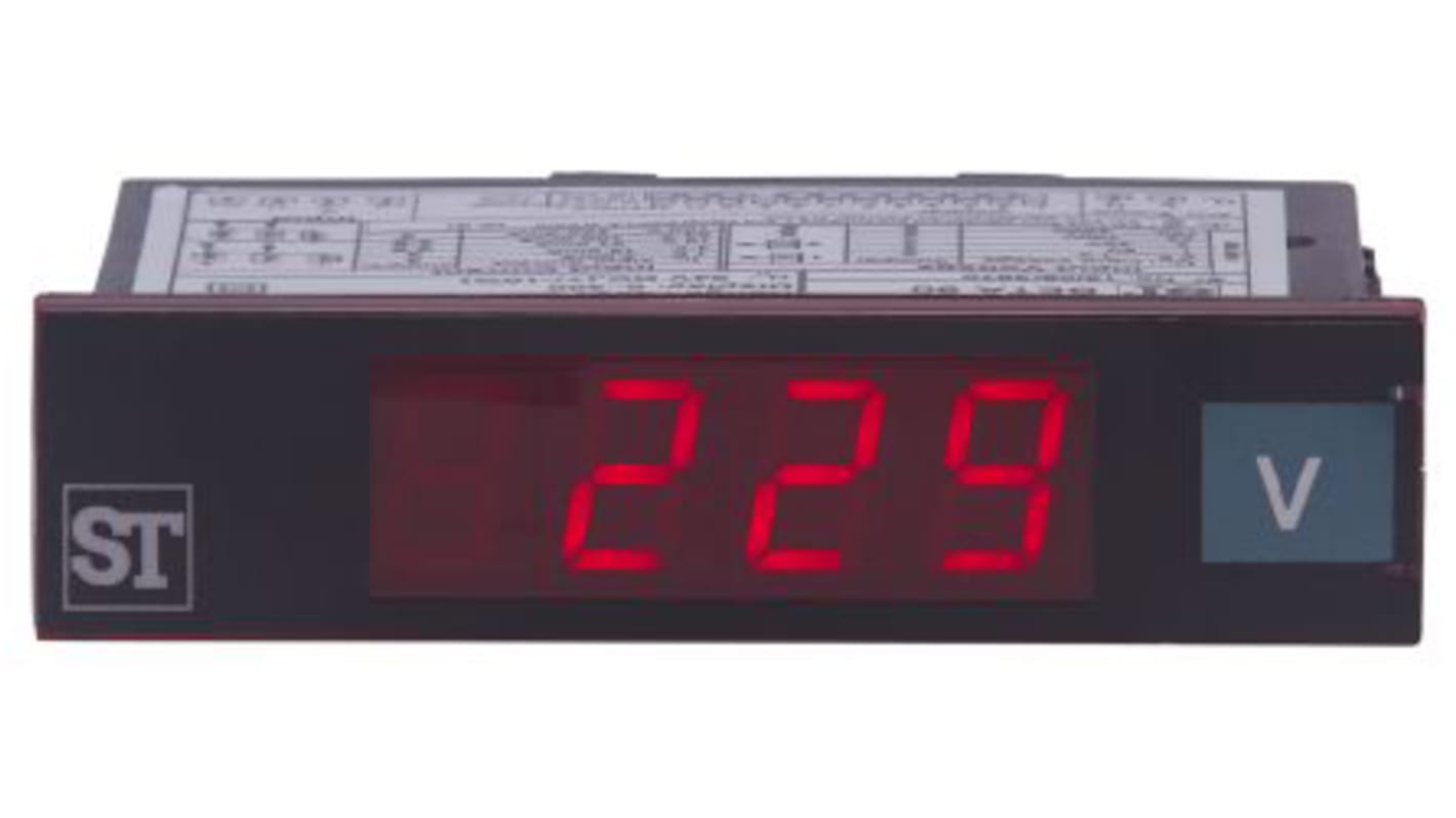 Sifam Tinsley Beta 7 Segment Display Digital Panel Multi-Function Meter for DC Voltage, 22.2mm x 92mm