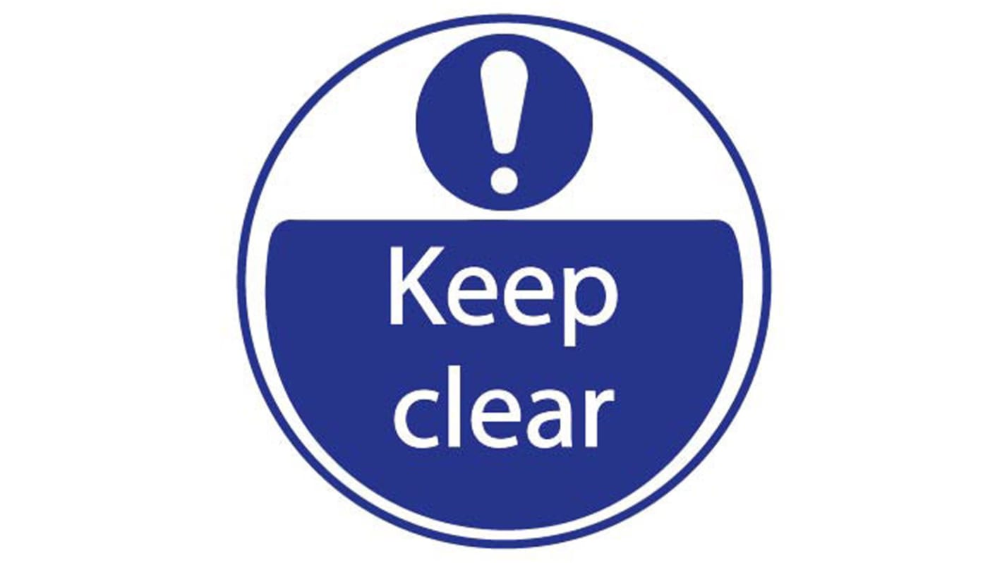Panneau obligation, avec pictogramme : Laisser libre "Keep Clear", en Vinyle