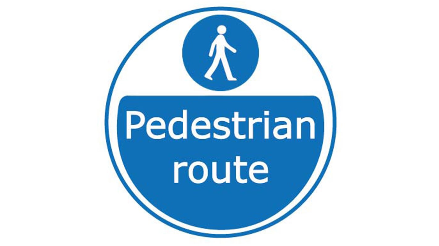 RS PRO Vinyl Mandatory Pedestrians Sign With English Text