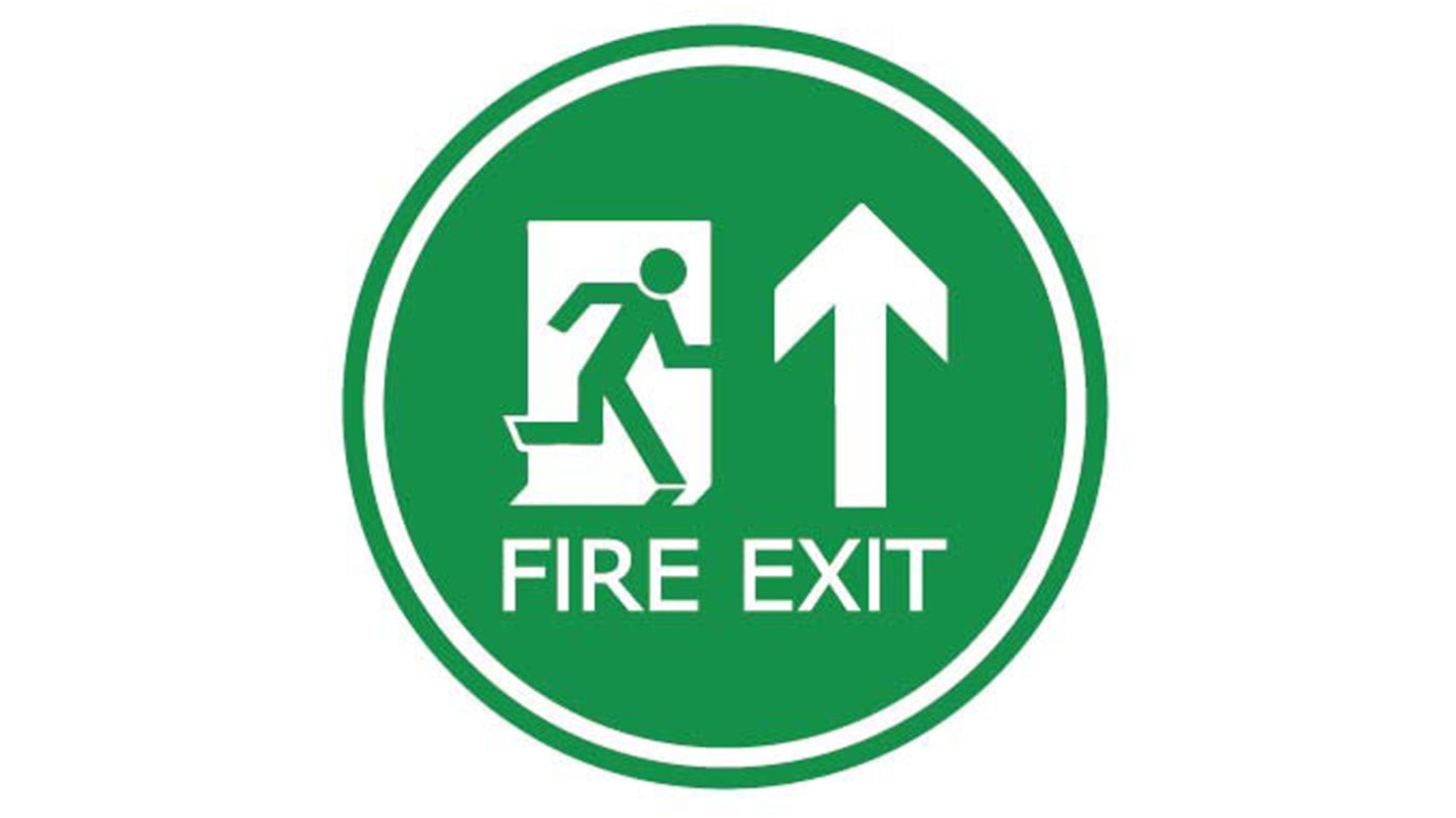 Vinyl Fire Exit Arrow, FIRE EXIT, English, Exit Sign