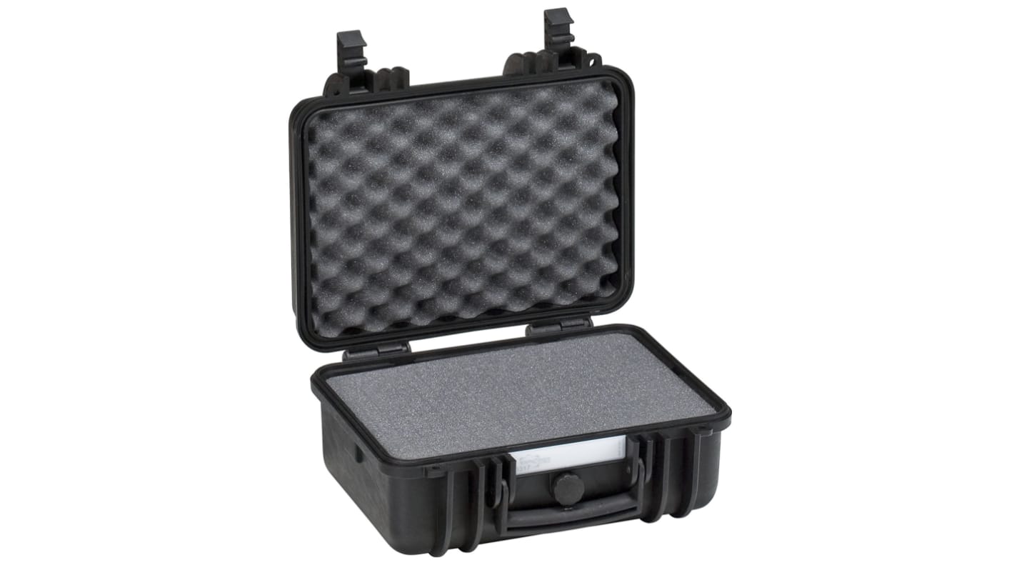 Maleta de transporte Explorer Cases de PP Negro, dim. ext. 360 x 194 x 304mm, con espuma, sin ruedas, 7kg