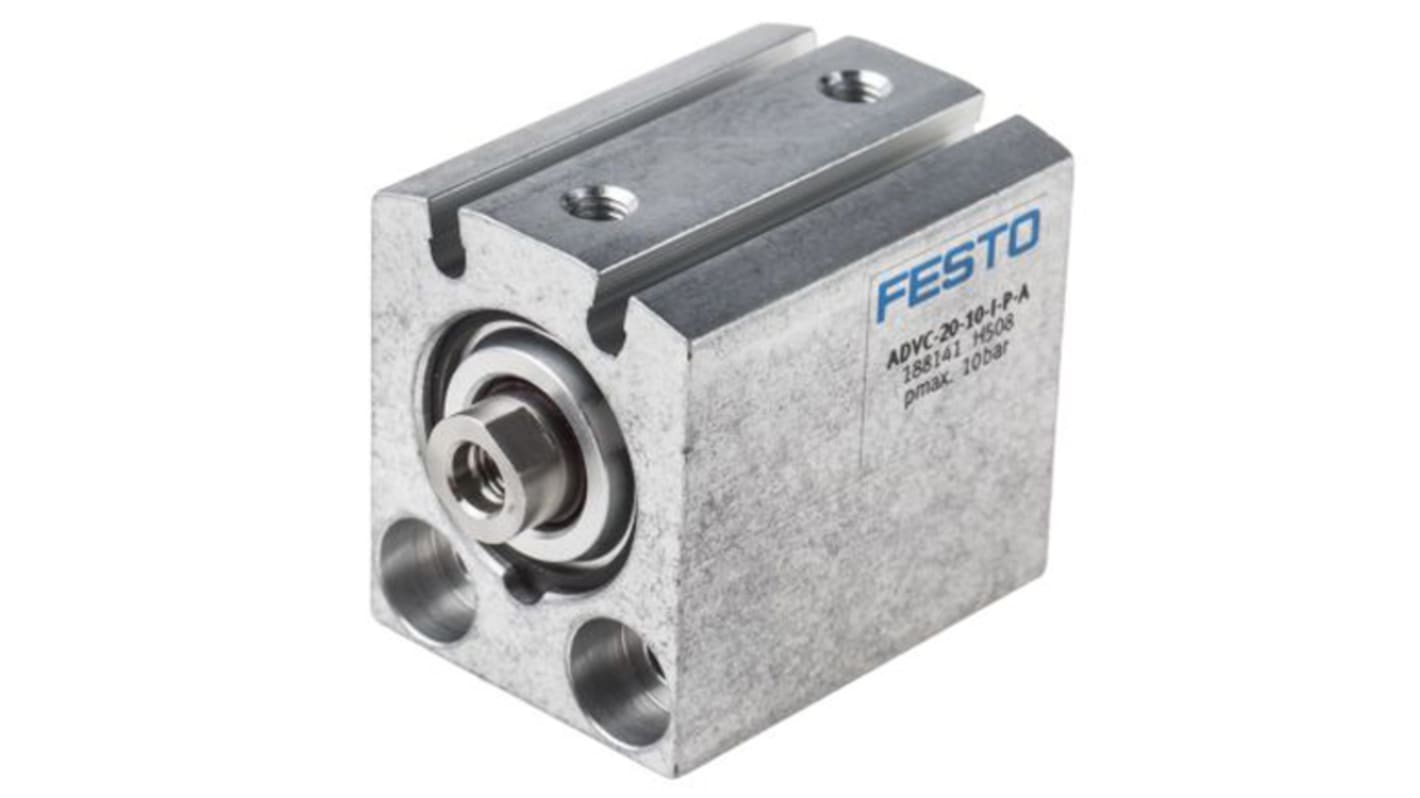 Festo ADVC 188089, M5 Pneumatikzylinder doppeltwirkend, Bohrung Ø 12mm / Hub 10mm, bis 10 bar