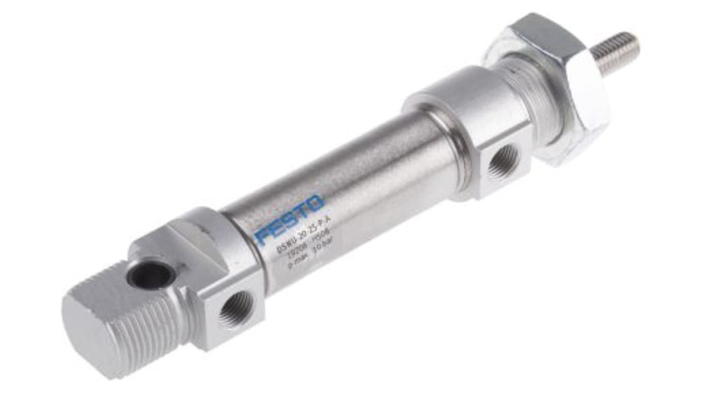 Festo Pneumatic Cylinder - 1908292, 20mm Bore, 30mm Stroke, DSNU Series, Double Acting