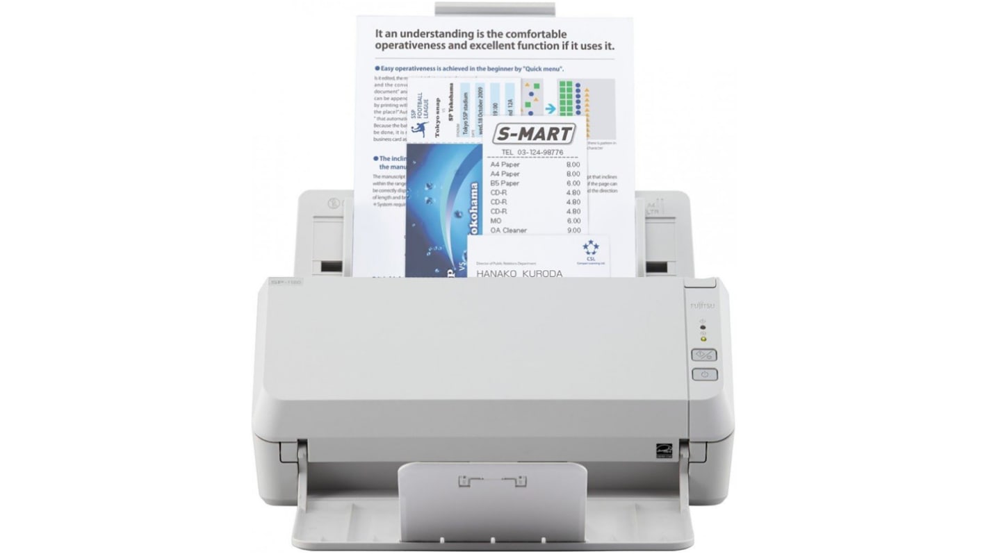 Scanner Fujitsu, massima documento 210 x 297 (Normal) mm, 215.9 x 863.6 (Long Paper) mm, A4, 298 x 135 x 133mm