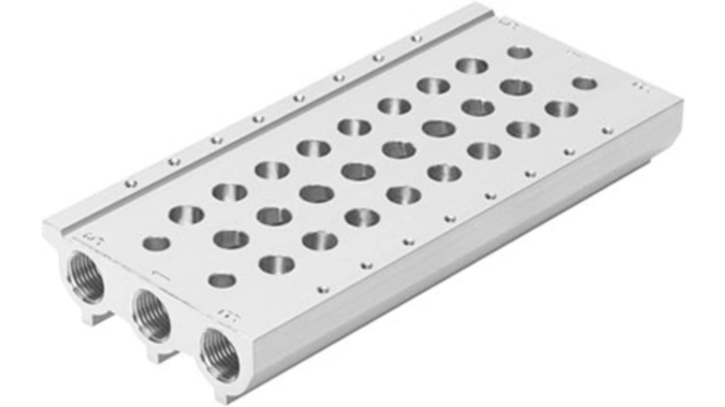 Festo Serie VABM, Aluminium-Legierung Ventil-Verteilerplatte, 3-Stationen, Anschluss G1/8