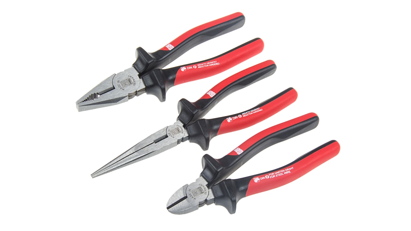 RS PRO 3-Piece Plier Set, 300 mm Overall