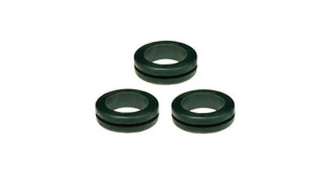 Kábelalátétgyűrű PVC Kábelgyűrű, Fekete, Ø: Maximum of 10mm 18mm