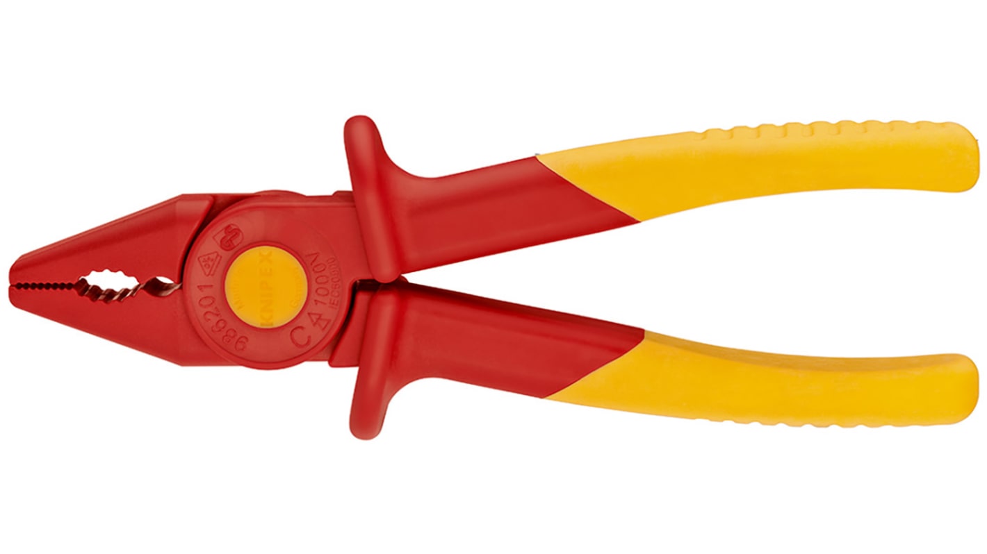 Knipex Combination Pliers, 180 mm Overall, Straight Tip, VDE/1000V