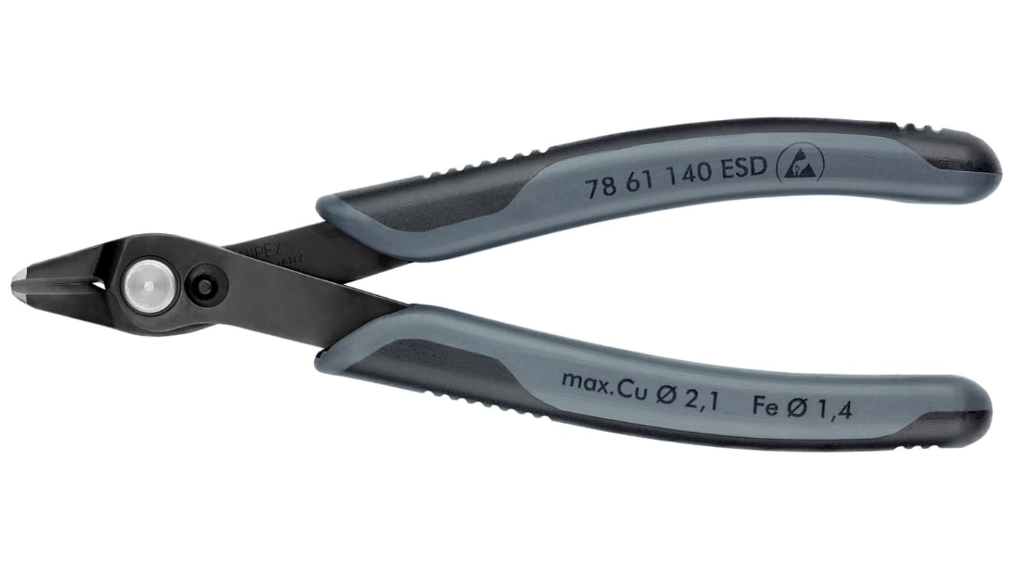 Alicates de corte lateral Knipex, capacidad de corte 2.1mm, long. total 140 mm, , , ESD