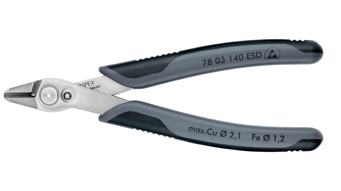 Tronchesi laterali Knipex in Acciaio per utensili, L. 140 mm, capacità di taglio max 2,1mm, ESD