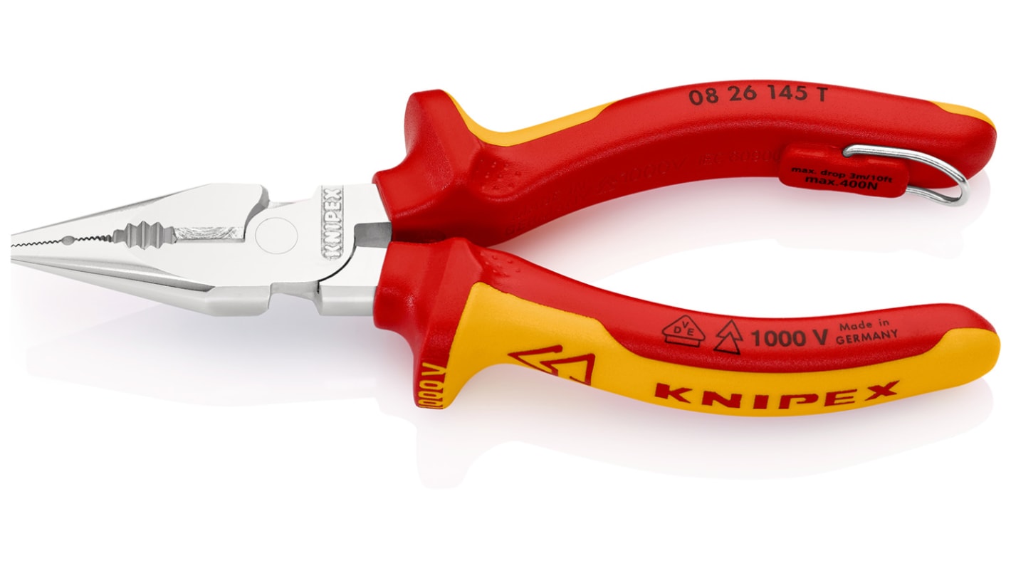 Knipex Kombizange, gebogen Schneidkraft → Kupferkabel: 8 mm harter Draht: 2 mm mittelharter Draht: 3 mm 145 mm VDE,