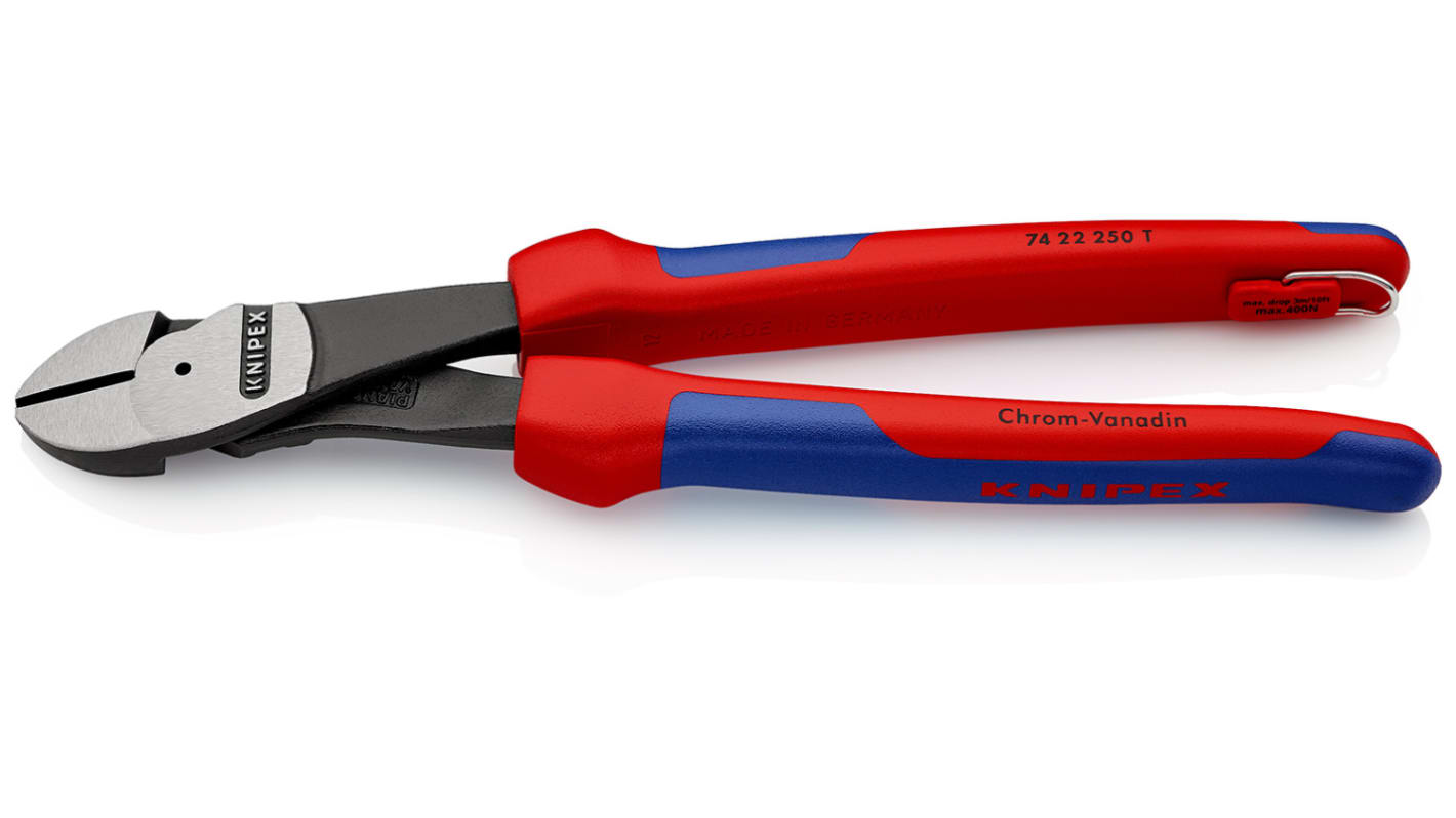 Knipex Side 全体長さ：250 mm 最大切断能力：4.6mm, 74 22 250 T