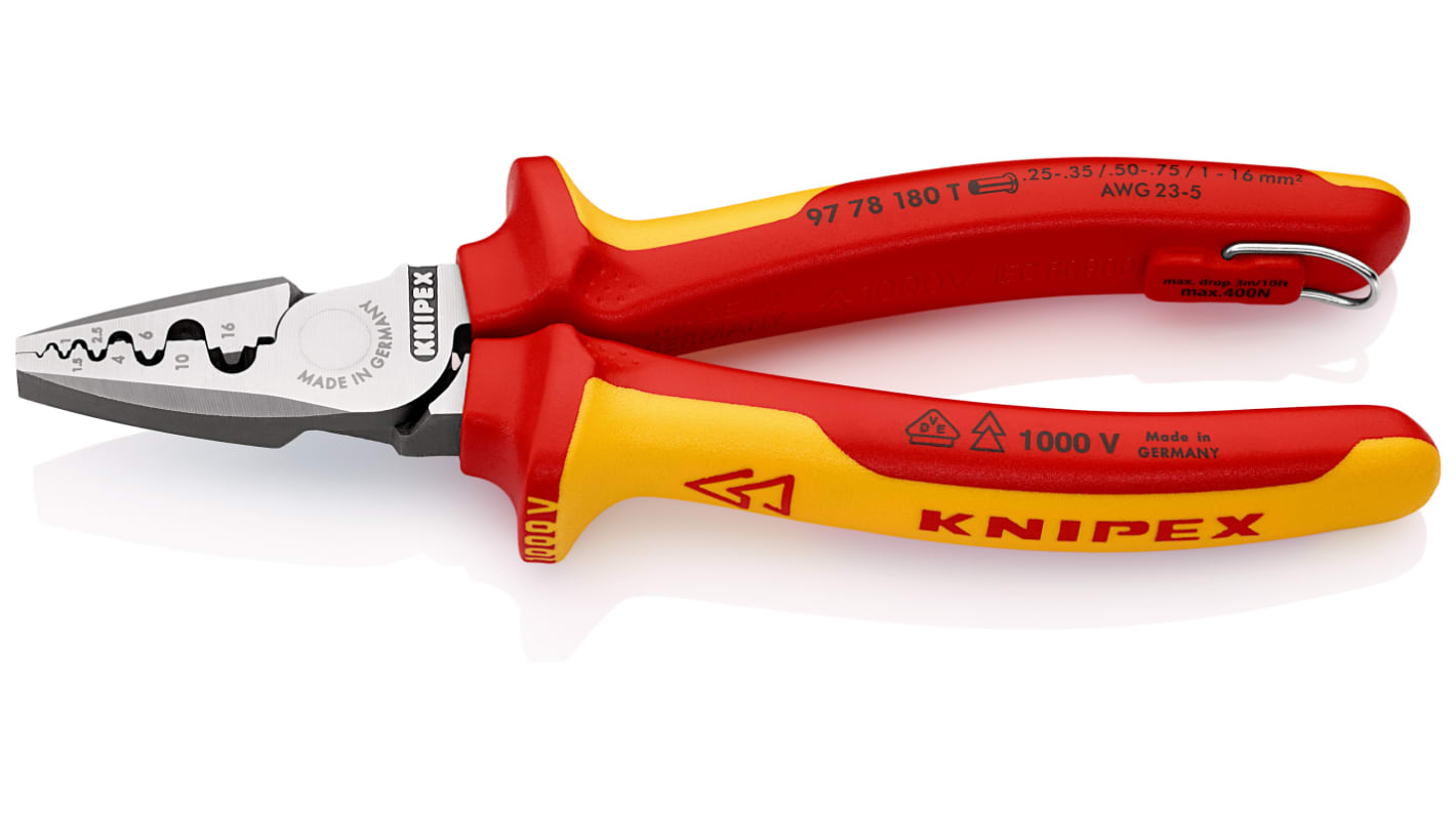 97 78 180 T Knipex Crimping Tool, 180 mm Overall RS